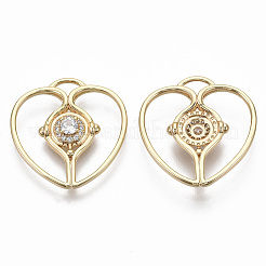 Brass Micro Pave Cubic Zirconia Pendants&nbsp;KK-R130-027G-NF