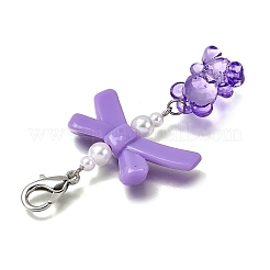 Acrylic Bear with Bowknot Pendant Decorations&nbsp;HJEW-JM04101