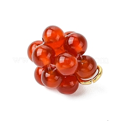 4Pcs 4 Colors Handmade Natural Dyed Quartz Crystal & Carnelian & Green Aventurine & Amethyst Cluster Pendants&nbsp;PALLOY-TA00195