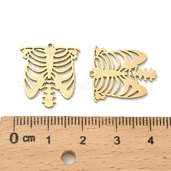 ステンレスペンダント201個  レーザー切断  スケルトンチャーム  ゴールドカラー  20.5x18x1mm  穴：1.2mm&nbsp;STAS-I332-07G