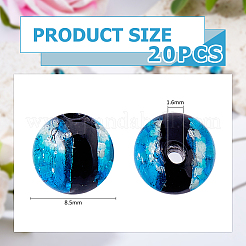 20Pcs Luminous Crackle Glass Beads&nbsp;GLAA-FH0001-89C