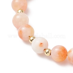 Flower Glass & Natural Dyed Persian Jade Beads Charm Bracelets for Women&nbsp;BJEW-JB12695-01