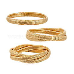 3個 3スタイル ステンレススチールバングル  弾性力  18KGP本金メッキ  内径：59~60mm  1個/スタイル&nbsp;BJEW-PH0004-54