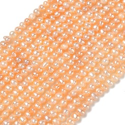 天然養殖淡水パールビーズ連売り  グレード5 A  ポテト  砂茶色  2~3mm  穴：0.1mm  約126個/連  13.78''（35センチメートル）&nbsp;PA-CBAC463-41