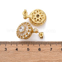 真鍮マイクロペーブクリアキュービックジルコニアスタッドピアス  花  ゴールドカラー  21.5x16mm&nbsp;EJEW-C130-01G