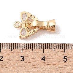 Golden Brass Micro Pave Cubic Zirconia Fold Over Clasps&nbsp;KK-B100-037G