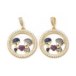 Brass Micro Pave Cubic Zirconia Pendants&nbsp;KK-H441-29G
