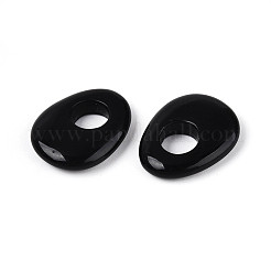 天然石オブシディアンペンダント  ティアドロップチャーム  24.5~25x19.5~20x5.5~6.5mm  穴：8~9mm&nbsp;X-G-T144-09J