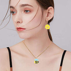 14Pcs 7 Styles Bees Theme Alloy Enamel Pandants&nbsp;FIND-FP0002-83