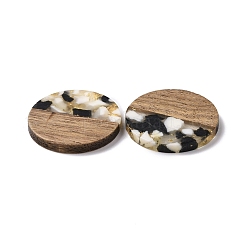 Transparent Resin & Walnut Wood Pendants&nbsp;RESI-N025-045B
