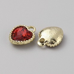 ガラスチャーム  軽金合金の発見  ハートチャーム  暗赤色  13x10.5x4mm  穴：2mm&nbsp;GLAA-TAC0004-07LG-B04