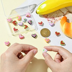 18色焼き付けペイント合金ビーズ9個  イチゴと心  ミックスカラー  11.5x13x6mm  穴：1mm  2個/カラー&nbsp;FIND-CJ0002-90