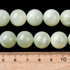 天然岫岩のヒスイのビーズ連売り  ラウンド  14~14.5mm  穴：1.2mm  約28~30個/連  15.35~16.14''（39~41センチメートル）&nbsp;G-H343-D13-14mm