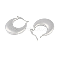 変色しない304ステンレススチールフープピアス  三日月形  ステンレス鋼色  29.5x4.5mm&nbsp;EJEW-C103-02P