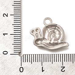 304ステンレスペンダント  カタツムリのチャーム  変色防止  ステンレス鋼色  16.5x16.5x2.5mm  穴：2mm&nbsp;STAS-P381-08P