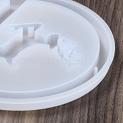 風鈴で飾られた街の標識シリコン型  エポキシ樹脂工芸品作り  ホワイト  鹿  190x12.2mm  穴：2.7mm&nbsp;LS-SIMO-S001-01E