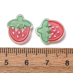 2穴プリント不透明樹脂ボタン  苺  レッド  15x13x2.3mm  穴：1.2mm&nbsp;RE-CBA2C75-04E