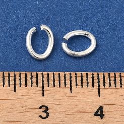 925スターリングシルバーオープンタイプ丸カン  鋸で切った楕円形  銀  18ゲージ  6.35x5x1mm  内径：3x5.3mm  約90個/10g&nbsp;STER-NH0001-36E-S