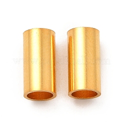 304ステンレススチールビーズ  大穴ビーズ  コラム  24KGP本金メッキ  10x5mm  穴：4mm&nbsp;STAS-P320-10G-G