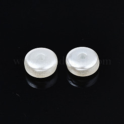 ABSプラスチックパール調ビーズ  フラットラウンド  乳白色  6x3mm  穴：1.5mm  約676個/48g&nbsp;LS-X-OACR-N008-109
