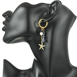 Star 304 Stainless Steel Hoop Earrings&nbsp;EJEW-JE07005-01