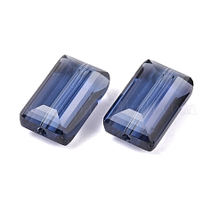 K9ガラス  模造オーストリアクリスタルビーズ  グレードAAA  多面カット  長方形  プルシアンブルー  10x15.5x7mm  穴：0.9~1mm&nbsp;SWAR-F081-10x16mm-20