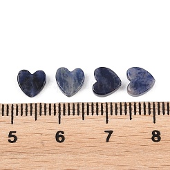天然なソーダライトビーズ  ハート  6x6x2mm  穴：0.8mm&nbsp;G-H356-01A-07