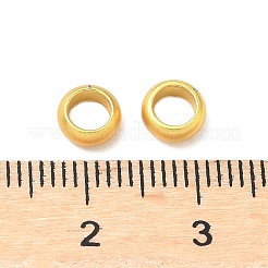 真鍮製ヨーロピアンビーズ  長持ちメッキ  大穴ビーズ  リング  ゴールドカラー  6x2.5mm  穴：4mm&nbsp;KK-A254-14G