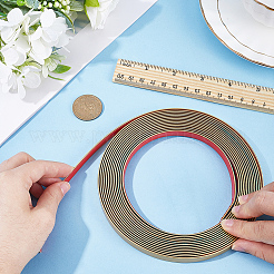 PVCプラスチックエッジバンディング  DIYテーブル用の粘着ベニヤエッジトリム  戸棚  家具  装飾トリム  マットゴールドカラー  10x1.5mm  約5m /ロール&nbsp;DIY-WH0349-140B
