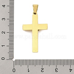 イオンプレーティング（IP）304ステンレスペンダント  イースター  十字架クロスチャーム  ゴールドカラー  30x18x4.5mm  穴：3x7.5mm&nbsp;STAS-D112-05G