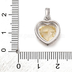 925 Sterling Silver Pave Yellow Cubic Zirconia Pendants&nbsp;STER-F063-01B-02