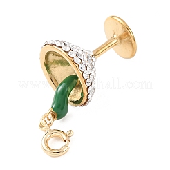 304 Stainless Steel Enamel & Rhinestone Pendant Decorations&nbsp;STAS-D205-08A-G