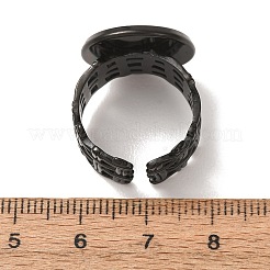 織り込みベゼル付き304ステンレススチール製カフリング部品  ラウンドパッドリングセッティング  イオンプレーティング（ip）  長持ちメッキ  ブラック  14mm  17mm  トレイのサイズ：16mm&nbsp;SA-CBAD8FA-01EB-05