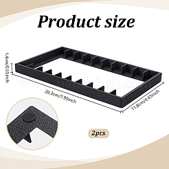 アクリル収納ラック  テープオーガナイザー  長方形  ブラック  20.3x11.8x1.4cm  18mm（スロット：18mm）&nbsp;ODIS-WH0177-010