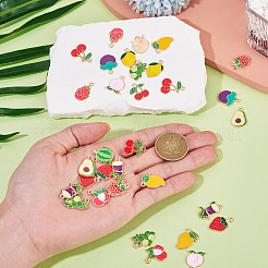 56Pcs 14 Styles Fruits Alloy Enamel Pendants&nbsp;FIND-TA0009-63