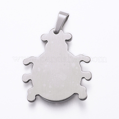 変色しにくい304ステンレススチールペンダント  ミツバチ/ミツバチ  ステンレス鋼色  28.5x25x4.5mm  穴：8x4mm&nbsp;STAS-K162-057P