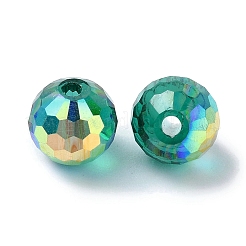 Ab色のメッキガラスビーズ  多面カットラウンド  ライトシーグリーン  8x7mm  穴：1.5mm&nbsp;EGLA-P059-02A-AB11