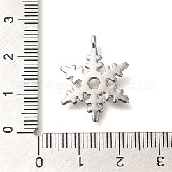 変色防止304ステンレススチールペンダント  スノーフレークチャーム  ステンレス鋼色  23x17.5x1.8mm  穴：2mm&nbsp;STAS-I321-12P