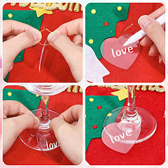 30Pcs 6 Color Gradient Transparent Acrylic Disc Wine Glass Charms&nbsp;AJEW-AB00013
