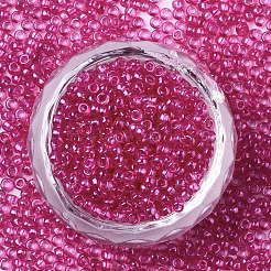 ガラスシードビーズ  機械刺繍に適合  透明色  ラウンド  カメリア  2.5x1.5mm  穴：1mm  約2222個/50g&nbsp;X-SEED-S042-11A-02