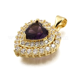 Brass Micro Pave Cubic Zirconia Pendants&nbsp;KK-K401-07B-03