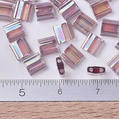 MIYUKIティラビーズ  日本製シードビーズ  2穴  （tl256)トランスペアレントスモーキーアメジストab  5x5x1.9mm  穴：0.8mm  約590個/50g&nbsp;SEED-X0054-TL0256