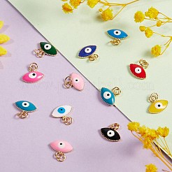 20Pcs 10 Colors Brass Enamel Charms&nbsp;KK-SZ0004-06