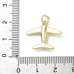 真鍮製エナメルペンダント  飛行機チャーム  ラックめっき  カドミウムフリー＆鉛フリー  長持ちメッキ  18KGP本金メッキ  ホワイト  17.5x20x3.5mm  穴：3.5mm&nbsp;KK-B155-10G-01