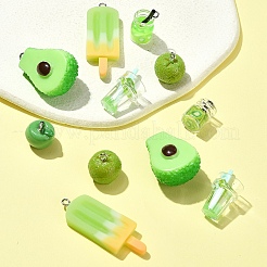 30Pcs 6 Styles Opaque Resin Pendants&nbsp;RESI-YW0001-67A
