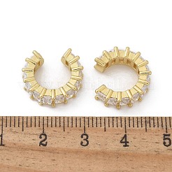 キュービックジルコニアテニスカフピアス  非ピアス用の本物の18k金メッキ真鍮C字型イヤリング  カドミウムフリー＆鉛フリー  透明  14x16x5mm&nbsp;EJEW-K093-09G-05