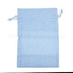 綿パッキングパウチ  巾着袋  オーガンジーリボン付き  ライトスカイブルー  23x16x0.35cm&nbsp;OP-R034-16x23-13E