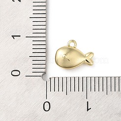真鍮製ペンダント  海洋動物の魅力  ゴールドカラー  クジラ  7x10x4mm  穴：1mm&nbsp;KK-H450-01L-G