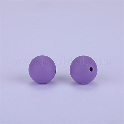 丸いシリコン焦点ビーズ  青紫色  15mm  穴：2mm&nbsp;SI-JX0046A-109