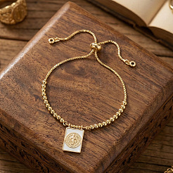 Adjustable Brass Box Chain Slider Bracelets&nbsp;GV3572